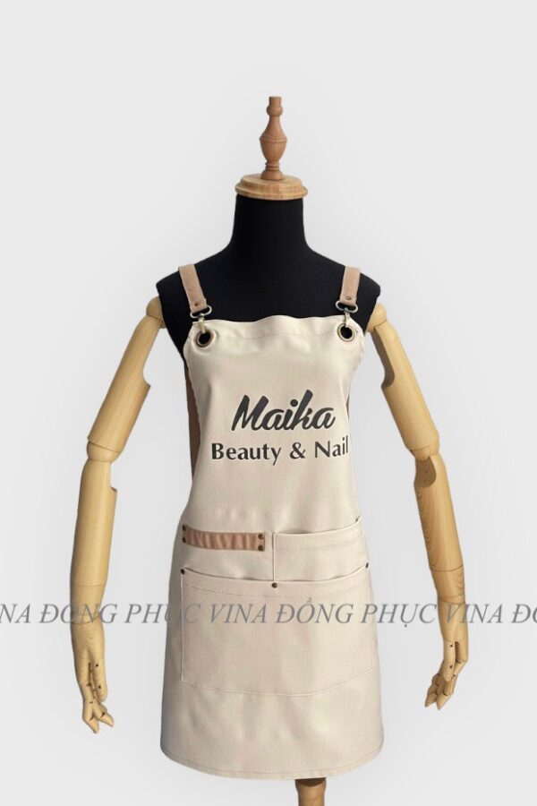 Đồng phục tạp dề màu be Maika
