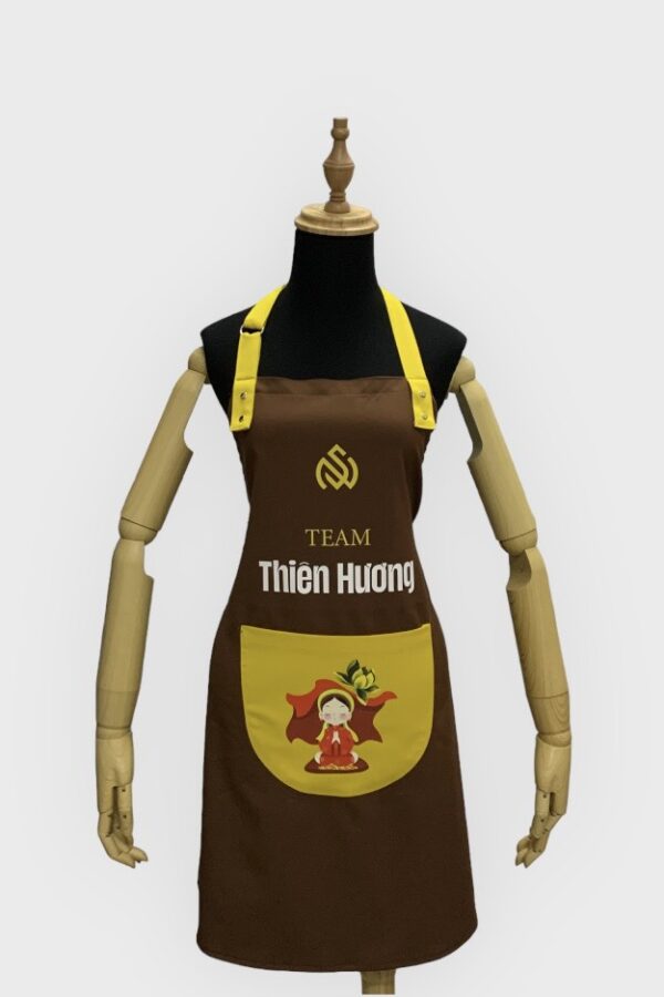 Đồng phục tạp dề màu nâu Thiên Hương
