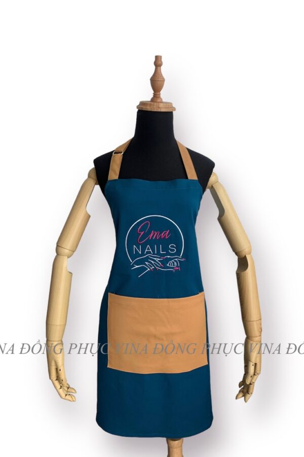Đồng phục tạp dề xanh cổ vịt Ema