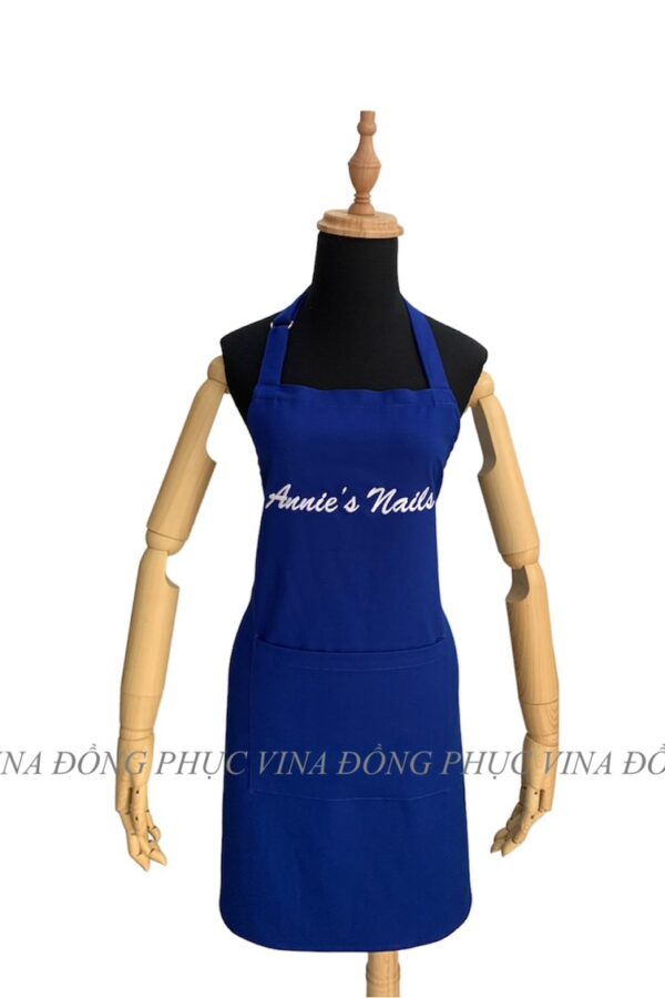 Mẫu tạp dề màu xanh dương Annie Nails