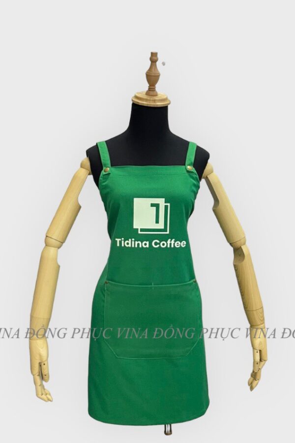 Mẫu tạp dề màu xanh lá cây làm đồng phục đẹp cao cấp 7 Tạp dề cafe màu xanh lá cây Tidina
