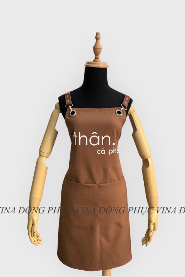 Tạp dề cafe màu nâu Thân