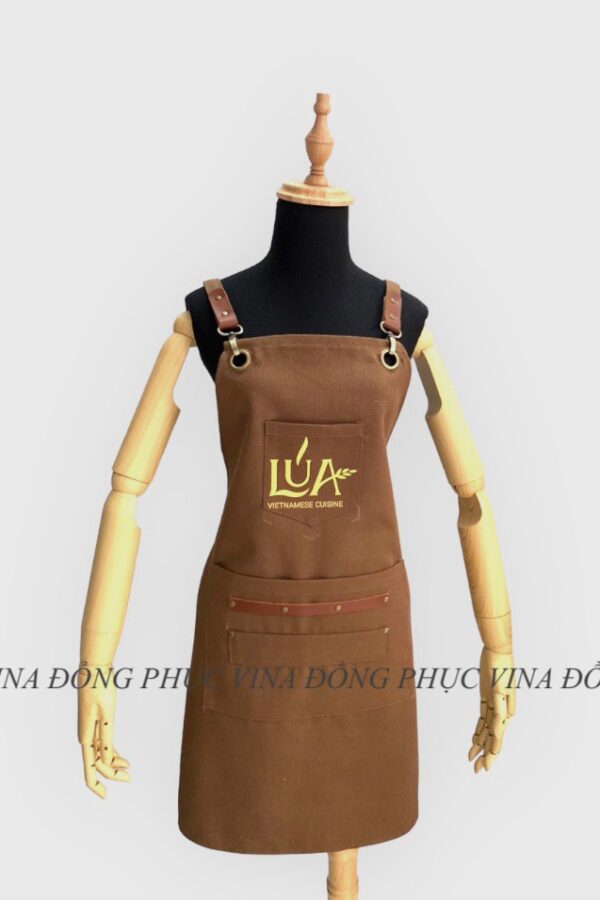 Tạp dề canvas màu nâu nhà hàng Lúa