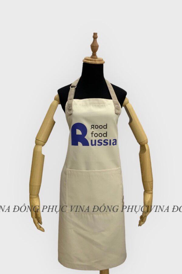Tạp dề đồng phục màu be Russia