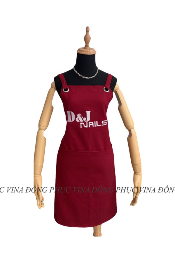 Tạp dề đồng phục màu đỏ đô DJ