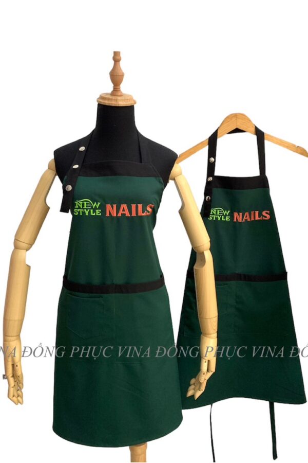 Tạp dề đồng phục màu xanh rêu New Style