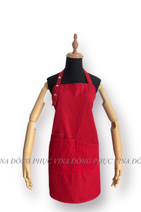 Đồng phục tạp dề màu đỏ đẹp cao cấp 14 tạp dề màu đỏ may sẵn