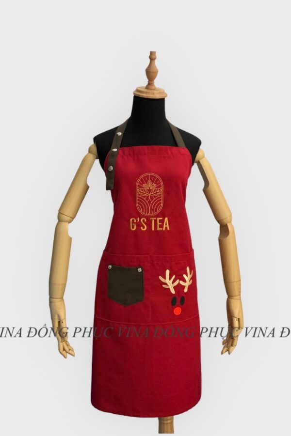 Tạp dề màu đỏ Noel GStea