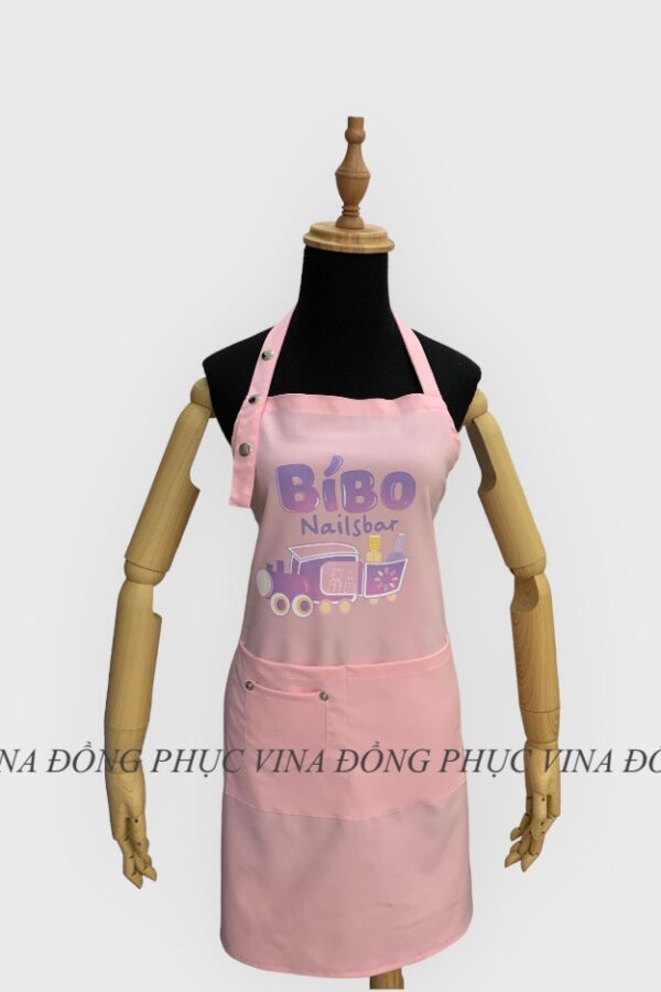 Mẫu đồng phục tạp dề màu hồng đẹp cao cấp 19 Tạp dề màu hồng Bí Bo