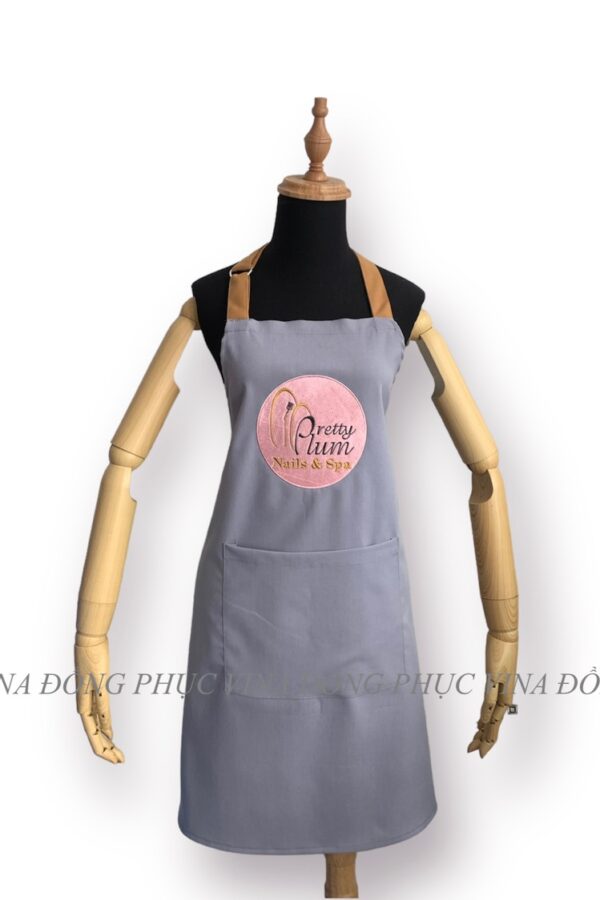 Mẫu tạp dề màu xám làm đồng phục đẹp cao cấp 25 Tạp dề nail màu xám Pretty