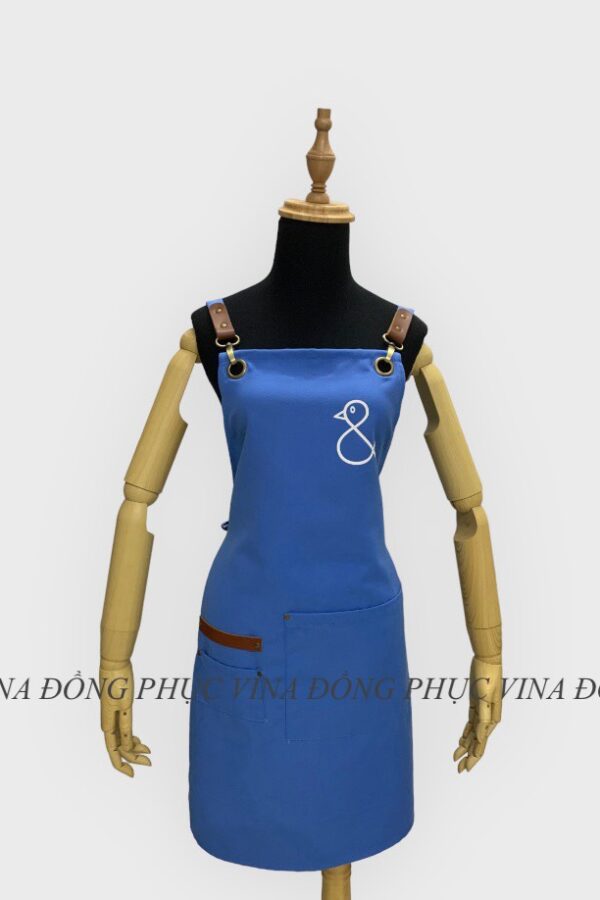 Tạp dề nhà hàng màu xanh da trời Druck