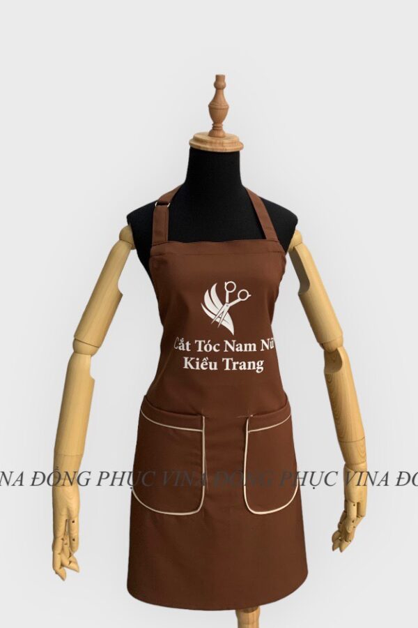 Tạp dề salon tóc màu nâu Kiều Trang