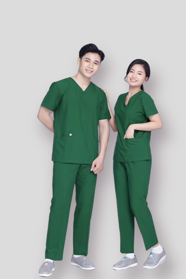 Bộ đồng phục scrubs nha khoa màu xanh lá