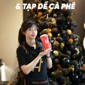 Combo áo thun và tạp dề đồng phục quán cafe Thang