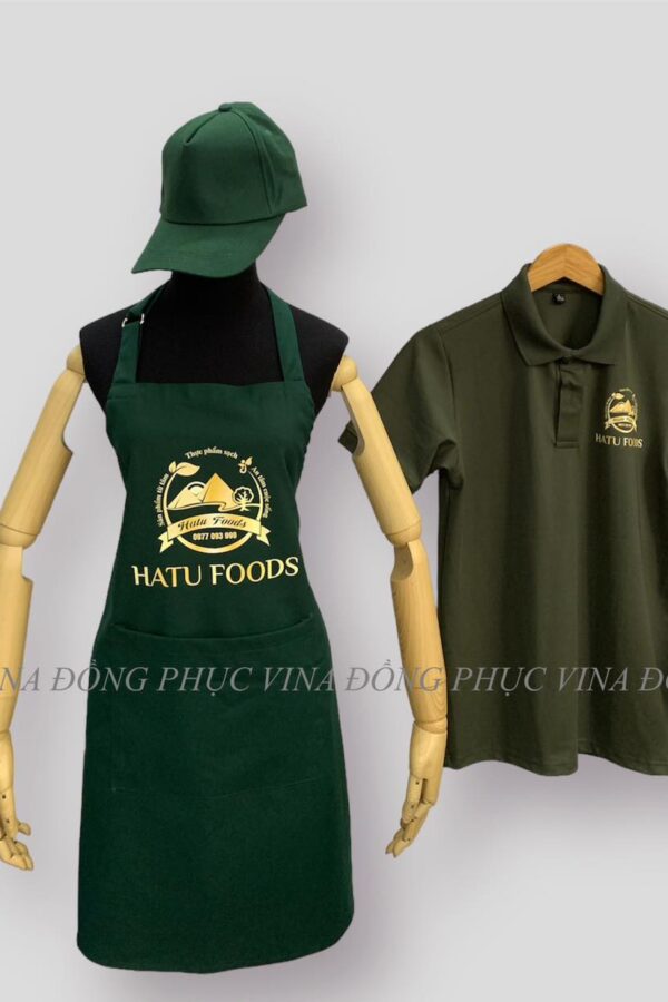 Combo đồng phục quán ăn Áo, Nón, Tạp Dề Hatu Foods
