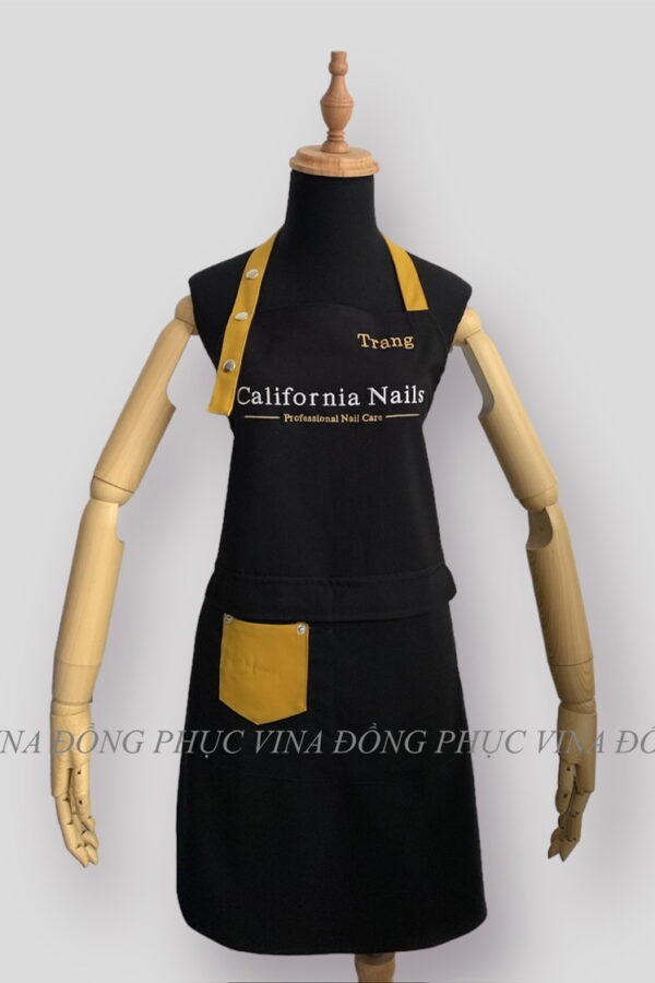 Tạp dề tiệm nail thêu tên