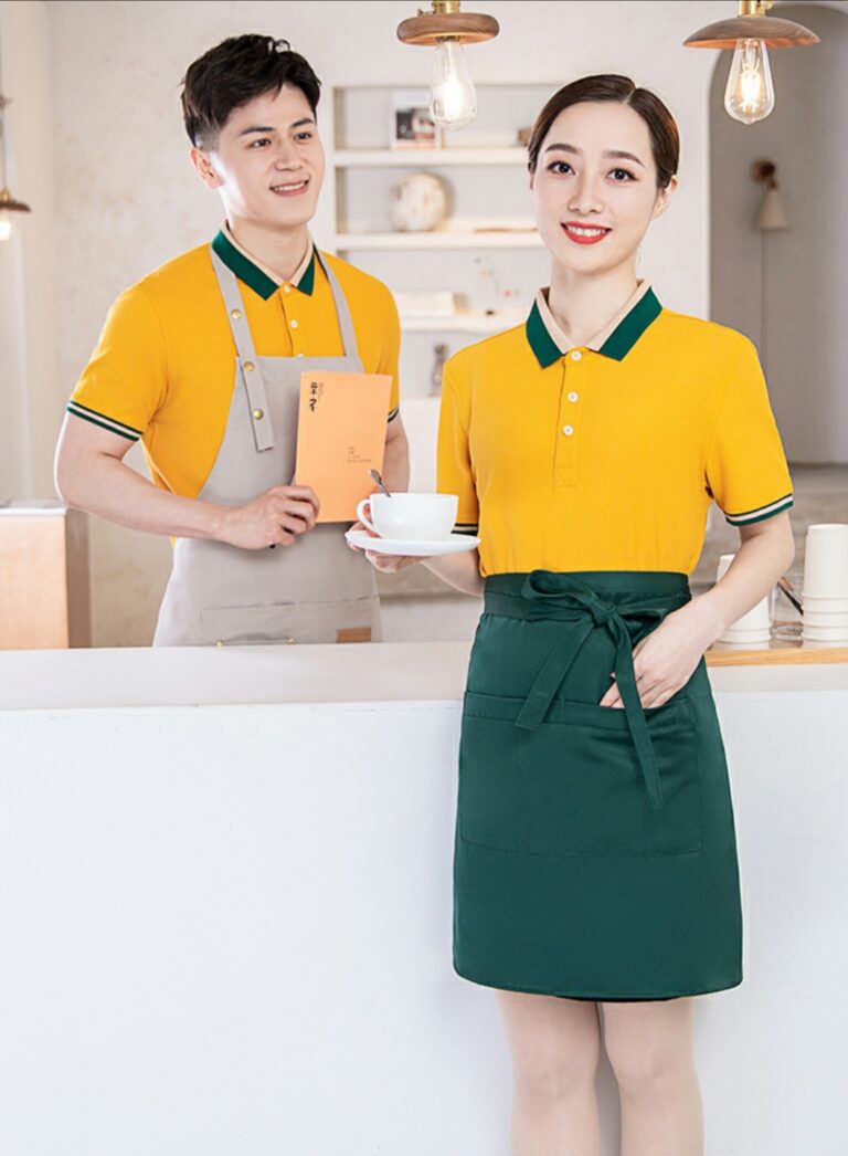 Mẫu đồng phục quán cafe đẹp màu Vàng