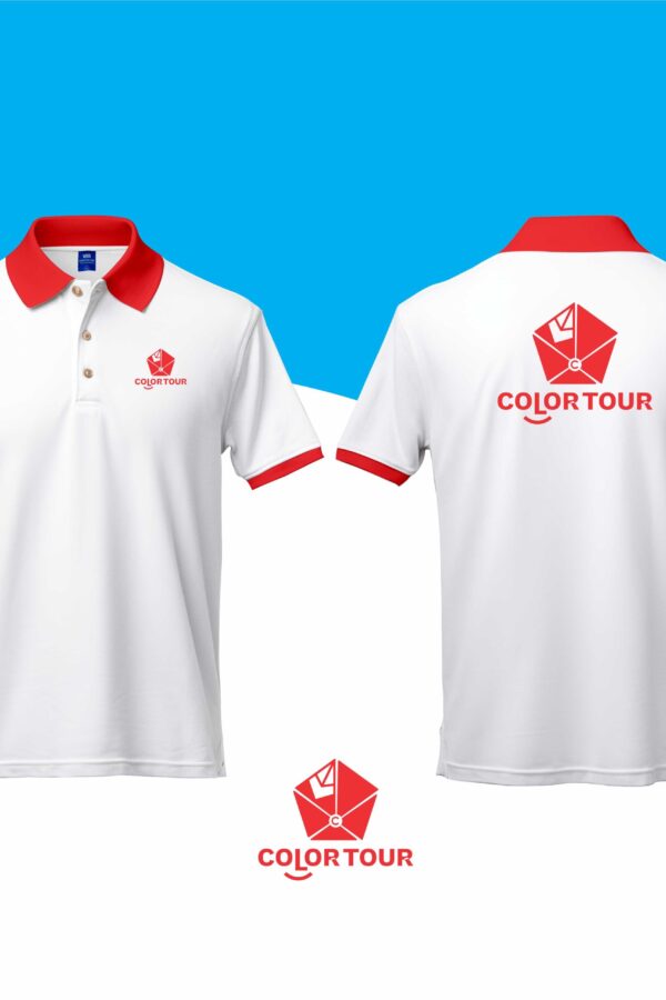 May áo thun đồng phục có cổ in logo Color Tour theo yêu cầu