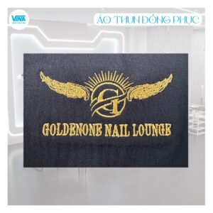 Logo Áo thun đồng phục Goldenone Nail Lounge thêu