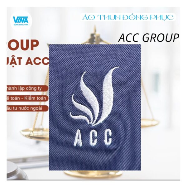 Logo Áo thun đồng phục Polo Công ty Luật ACC group thêu vi tính