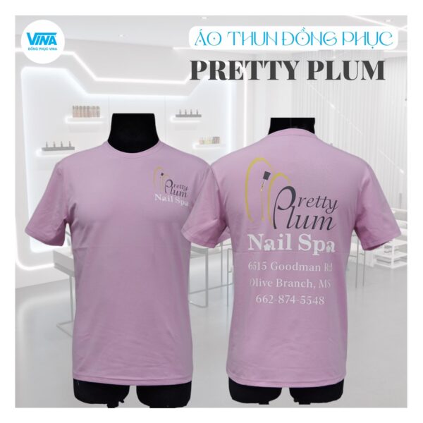 Mẫu áo thun đồng phục không cố T-shirt-pretty-plum-nail-spa