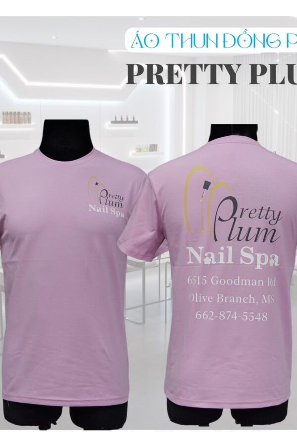 Mẫu áo thun đồng phục không cố T-shirt-pretty-plum-nail-spa