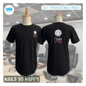 Mẫu áo thun đồng phục không cố T-shirt tiệm nail So Happy