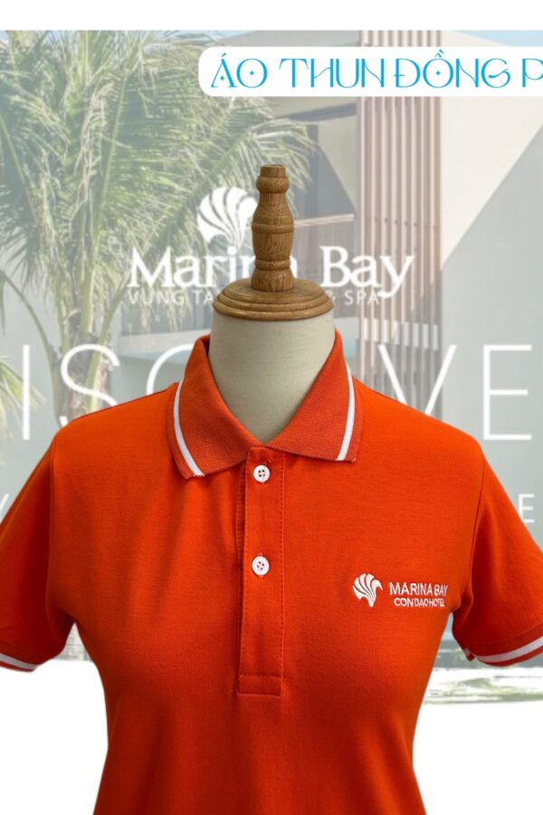 Áo thun đồng phục có cổ Marina Bay 5 Logo Áo thun đồng phục có cổ Marina Bay thêu vi tính