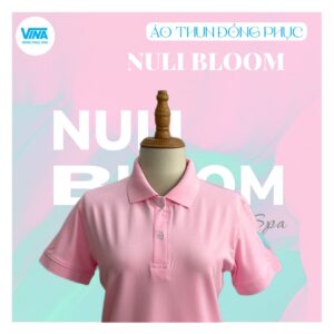 Áo thun đồng phục nữ có cổ Nuli Bloom Nail Art Spa