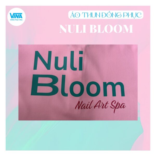 Logo Áo thun đồng phục nữ có cổ Nuli Bloom Nail Art Spa in decal