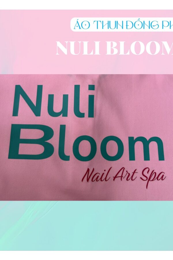 Logo Áo thun đồng phục nữ có cổ Nuli Bloom Nail Art Spa in decal