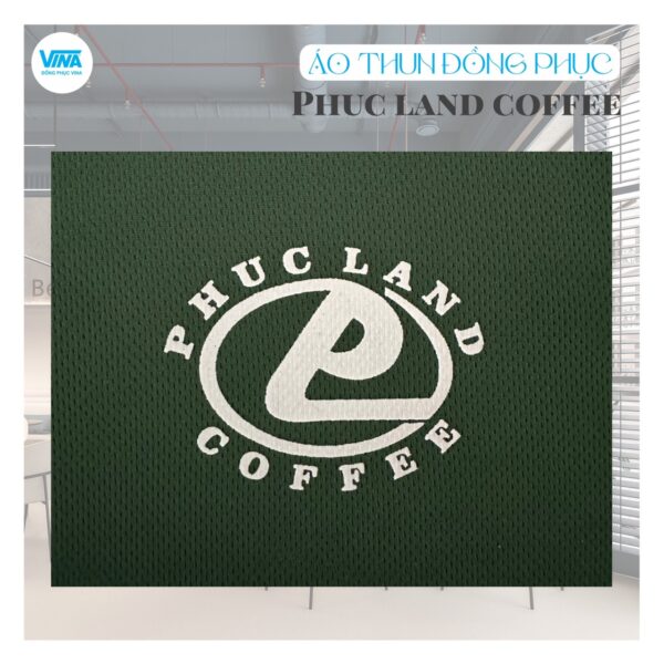 Logo Áo thun đồng phục có cổ Phúc Land Coffee in lụa