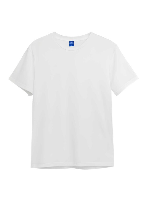 Áo thun đồng phục màu trắng cổ tròn