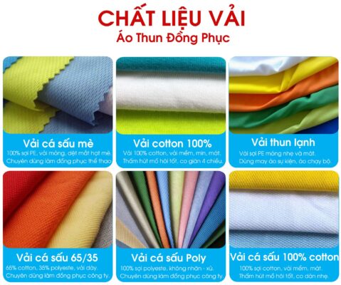 Chất liệu vải may áo thun đồng phục có cổ