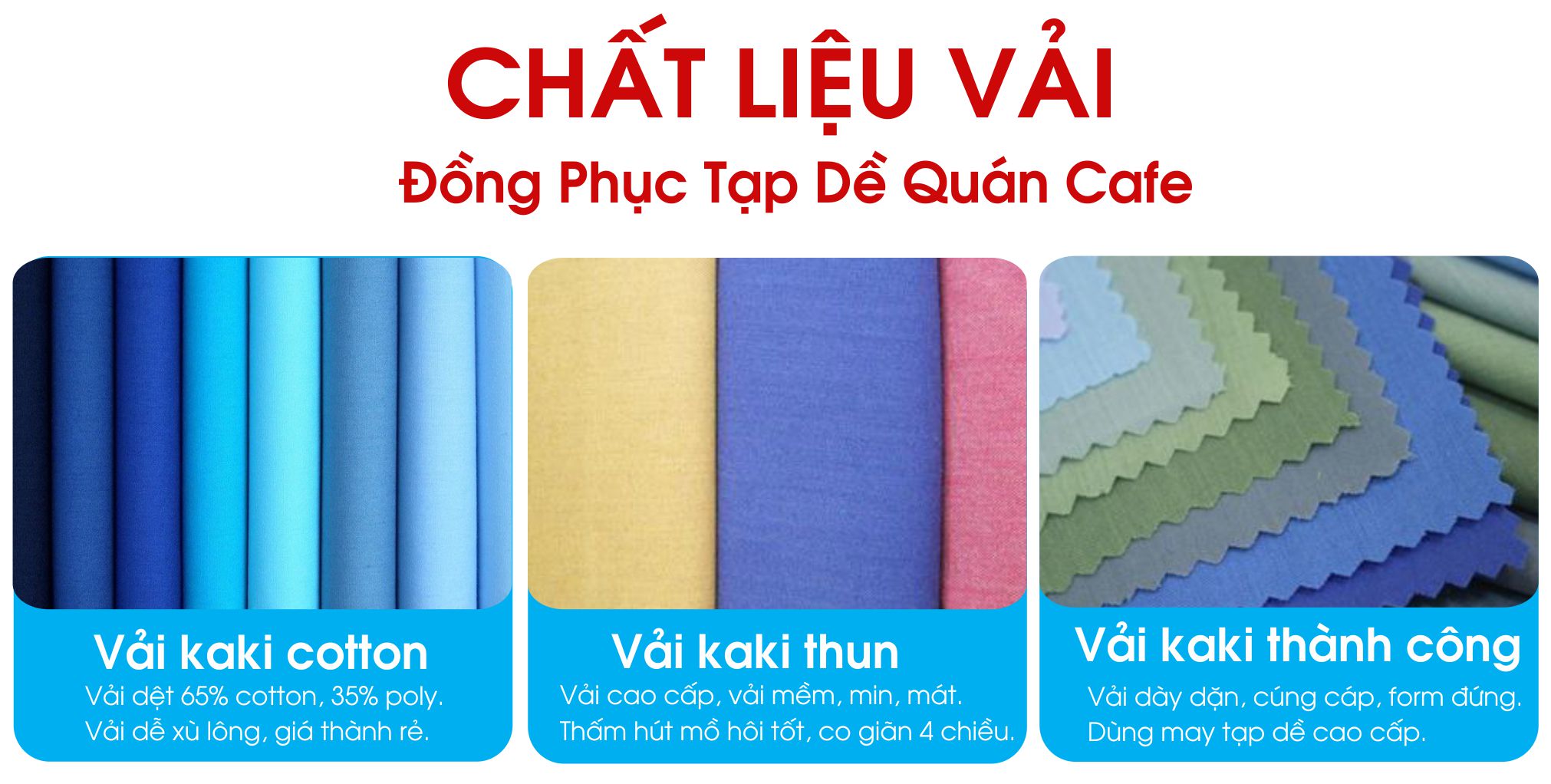 Chất liệu vài may đồng phục tạp dề quán cafe