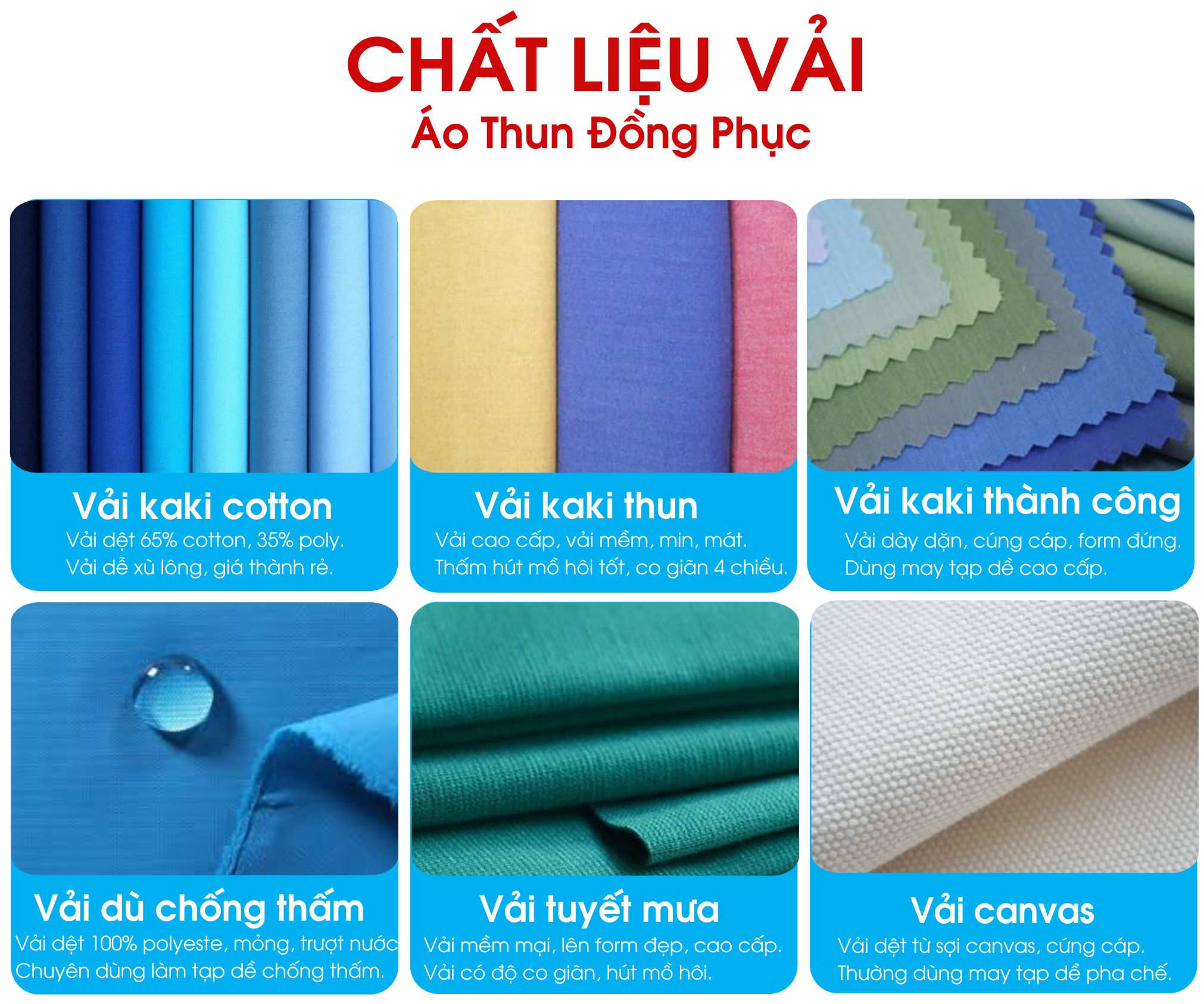 Chất liệu vải may tạp dề đồng phục