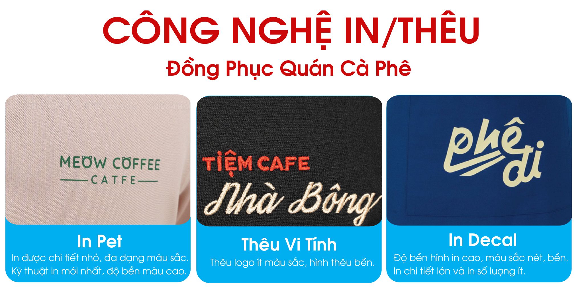 Công nghệ in thêu đồng phục cà phê