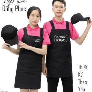 Tạp dề đồng phục in logo thiết kê cao cấp