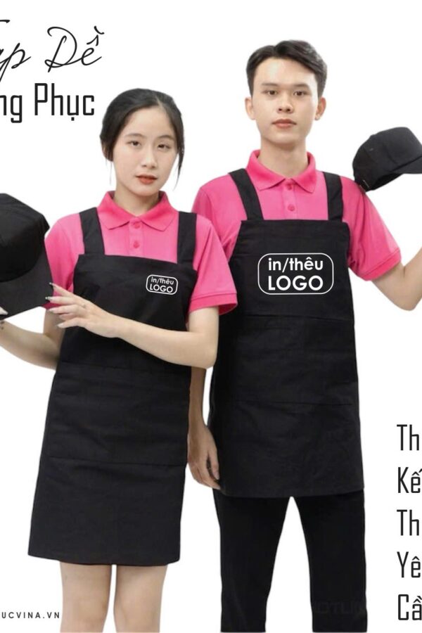 Tạp dề đồng phục in logo thiết kê cao cấp