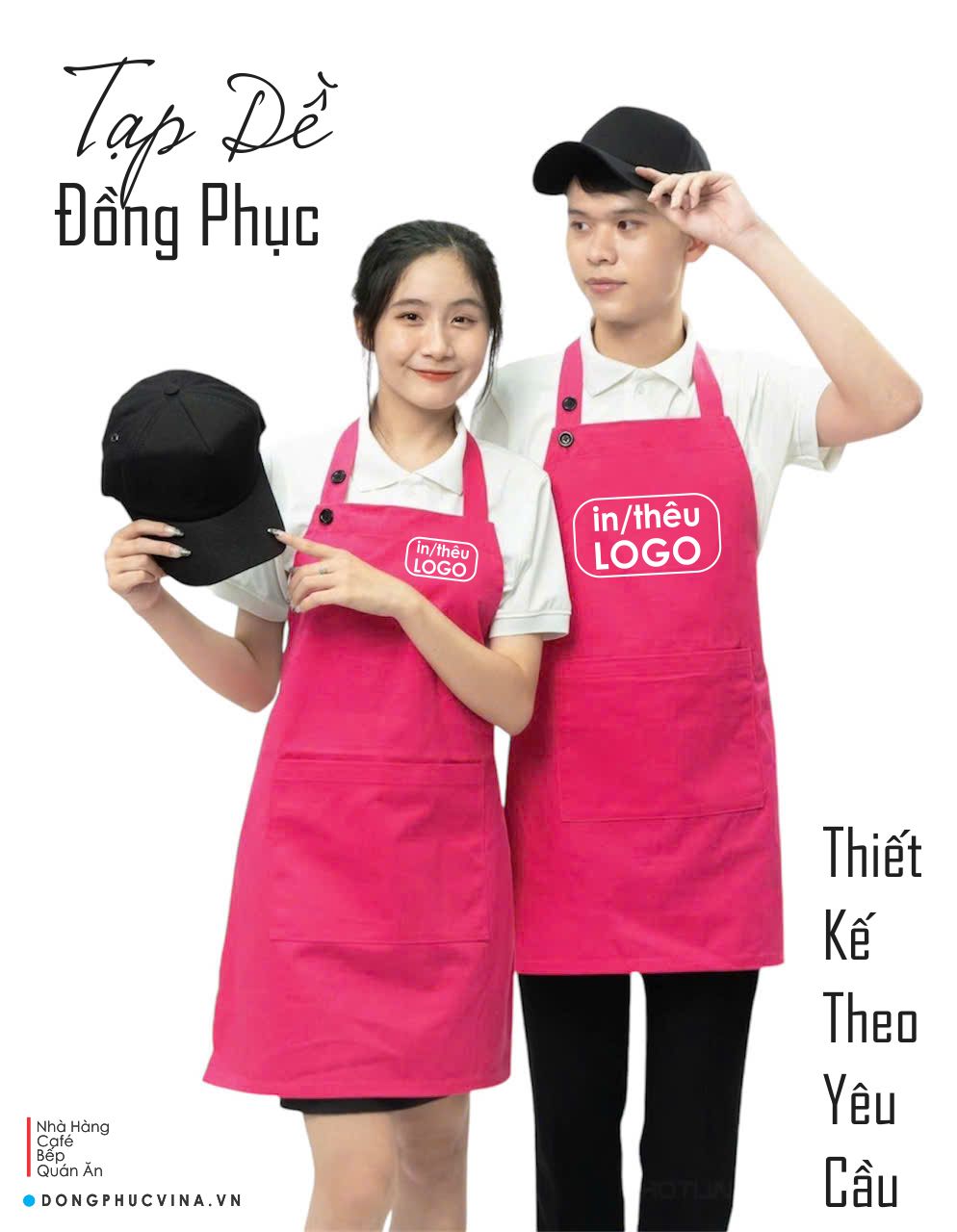 Tạp dề đồng phục in logo thiết kế theo yêu cầu