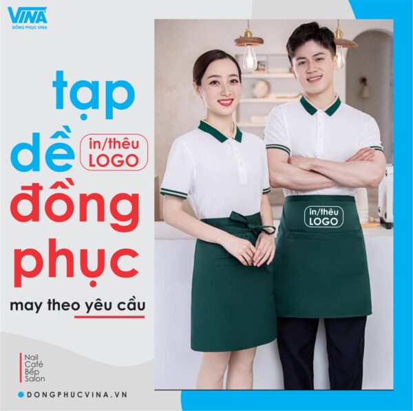 Tạp dề in logo đồng phục