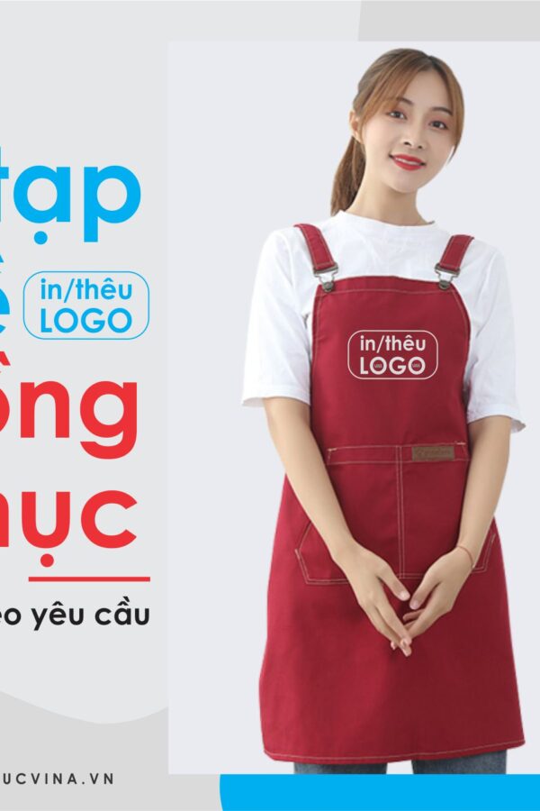 Tạp dề pha chế quán cafe vải kaki cotton