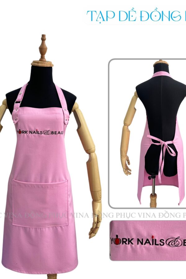 Tạp dề York Nails Beauty màu Hồng