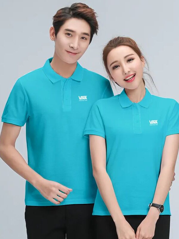 Áo thun đồng phục cổ trụ may sẵn