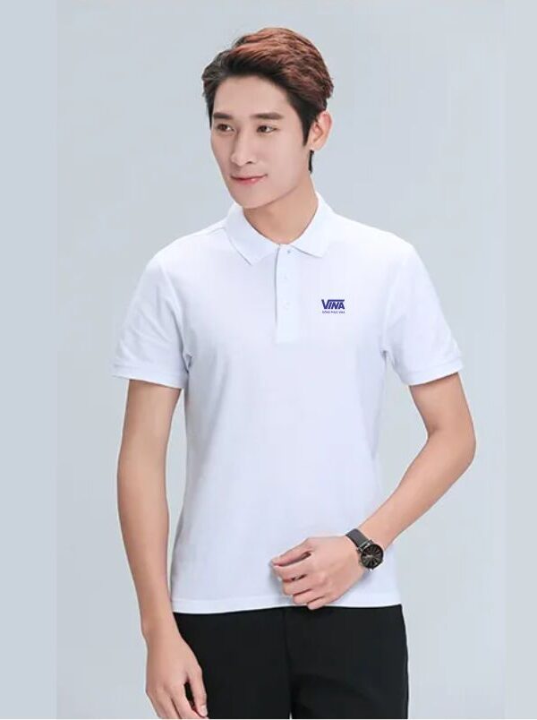Mẫu áo thun đồng phục Nam 24 Áo thun đồng phục Nam màu trắng