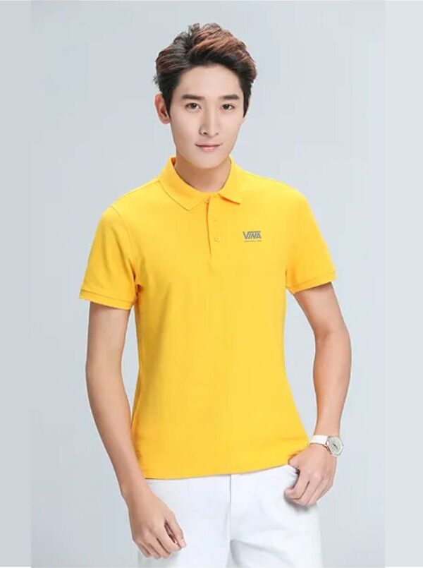 Mẫu áo thun đồng phục Nam 25 Áo thun đồng phục Nam màu Vàng