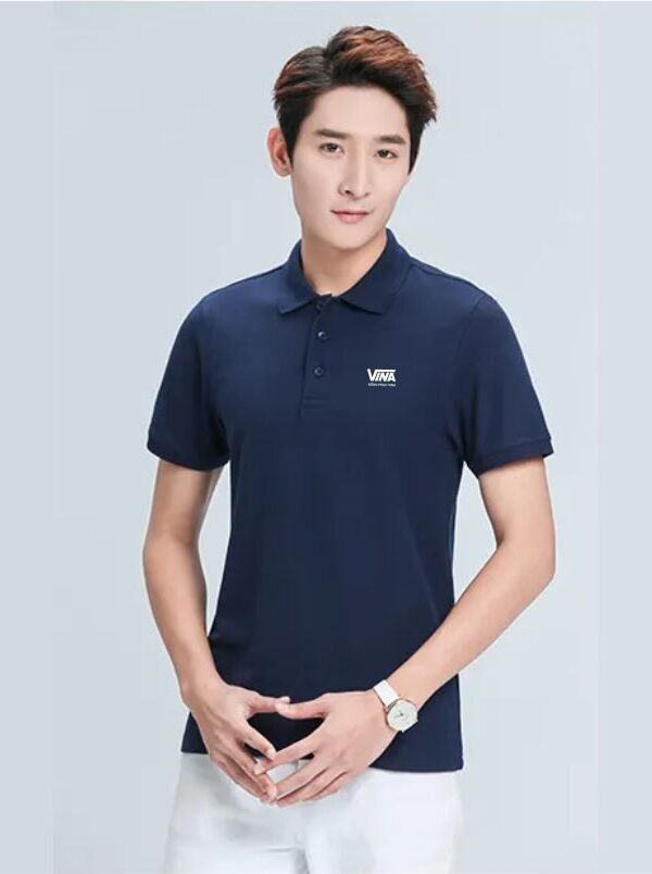 Mẫu áo thun đồng phục Nam 27 Áo thun đồng phục Nam màu xanh đen