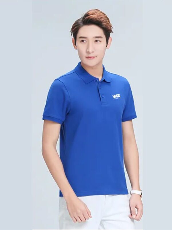 Mẫu áo thun đồng phục Nam 28 Áo thun đồng phục Nam màu xanh dương