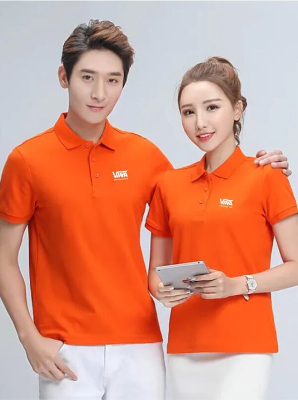 Mẫu áo thun đồng phục màu cam