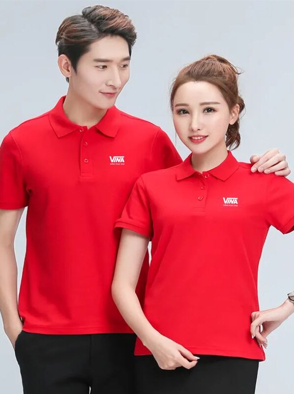 Mẫu áo thun đồng phục màu đỏ